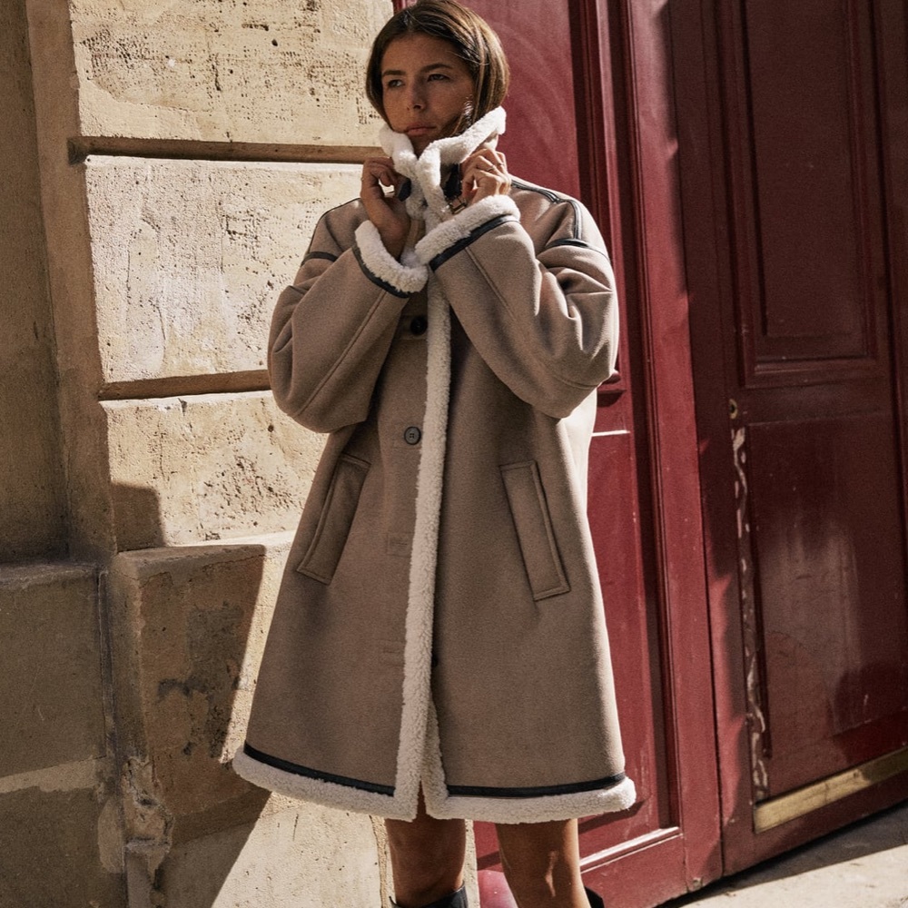 Zara buttoned double face coat